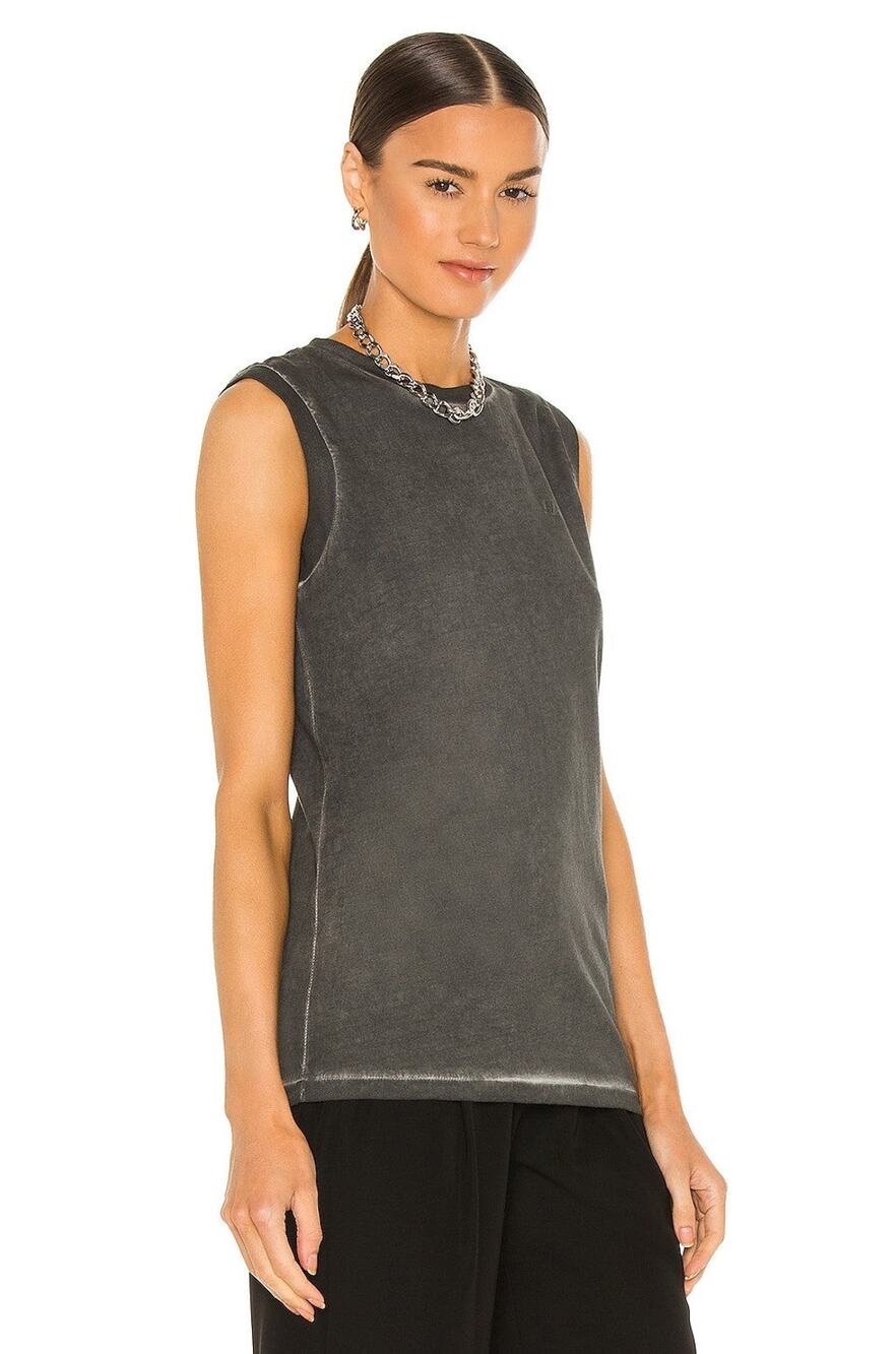 Helmut Lang Gd Muscle Cotton Jersey Tank Top - Xs Charcoal